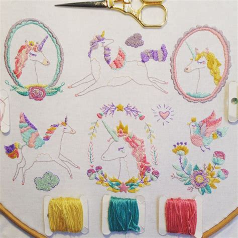 Unicorn Dream Sampler Pattern Pdf Embroidery Patterns Hand