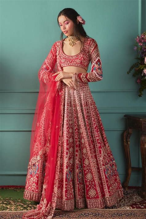 Jigar And Nikita Cutdana Embellished Bridal Set Women Lehengas