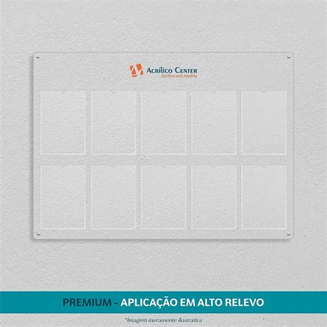 Quadro de Avisos em Acrílico 10 Displays A4 Acrílico Center