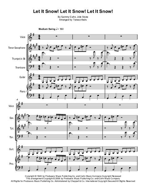 Let It Snow Arr Tunescribers Sheet Music Kevin Adams Performance