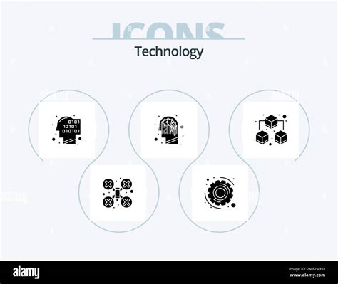 Technology Glyph Icon Pack Icon Design Data Code Big Brain