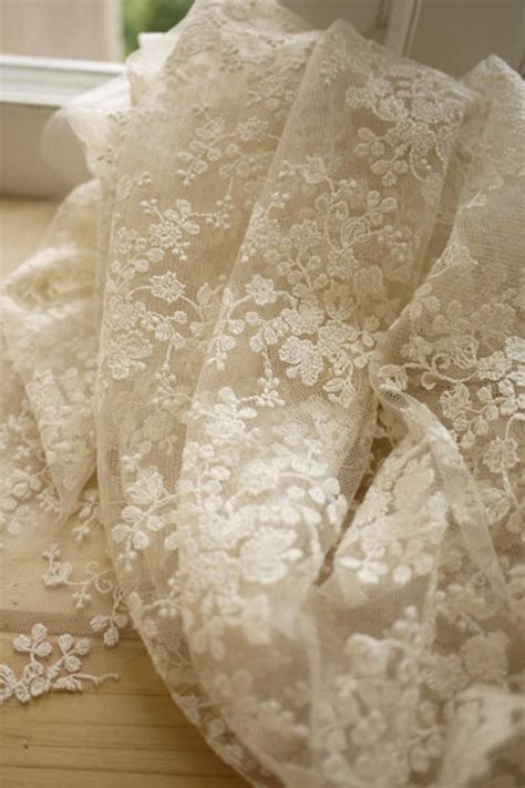 Tessuto Da Sposa Beige Bianco Pizzo Ricamato Francese Tessuto Di