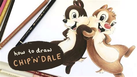 HOW TO DRAW CHIP N DALE With Coloured Pencils YouTube