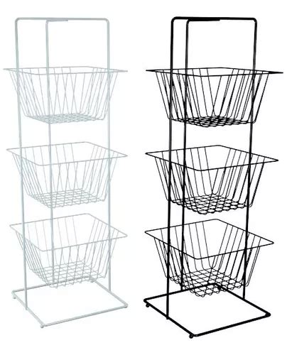 Fruteira De Chão Organizadora Cozinha 3 Andares Inox Rodizio