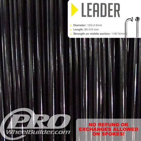 SAPIM LEADER J BEND BLACK 12G OR 2 6MM SPOKES Prowheelbuilder