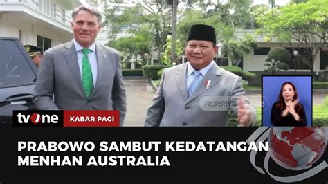 Pertemuan Prabowo Dengan Menhan Australia Digelar Tertutup Kabar Pagi Tvone Youtube