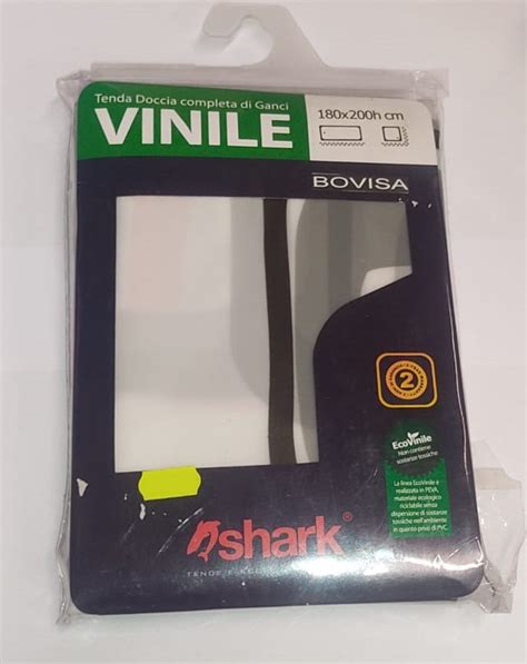 Shark Tenda Da Doccia Completa Di Ganci In Vinile Linea Bovisa