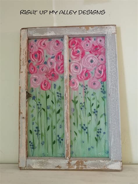 Soldpainted Windowsshabby Chic Wall Decorwindow Wall Etsy Hand