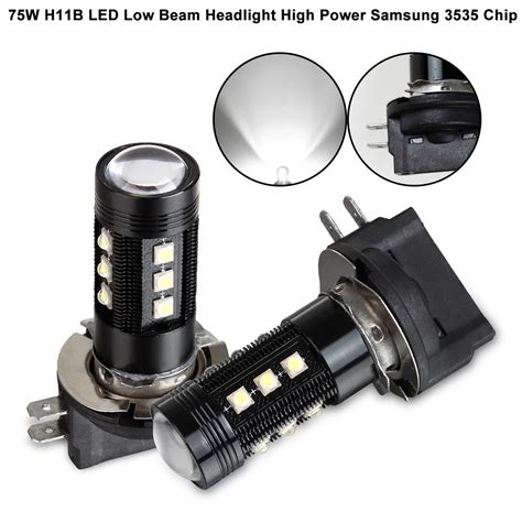 For Headlight Low beam LED bulb 75W H11B 1900LM Super White x 2 | eBay