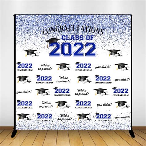 Buy Moca Class Of 2022 Backdrop Congrats Grad Blue Step And Repeat Background 2022 Graduation