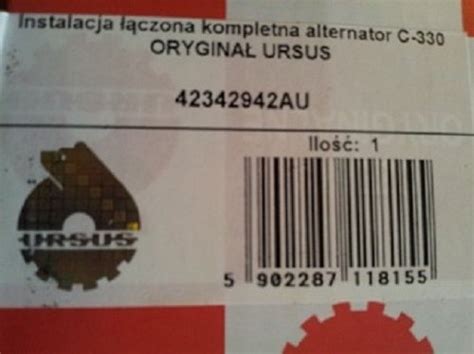 Instalacja C330 kpl alternator ORYGINAŁ URSUS 7272224783