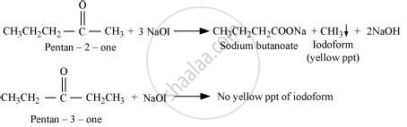 Give Simple Chemical Tests to Distinguish Between the Following Pairs of Compounds. Pentan-2-one ...