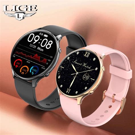 Lige 2021 Women Smart Watch Thermometer Heart Rate Monitor Ip67 Waterproof Mulit Sport Fitness