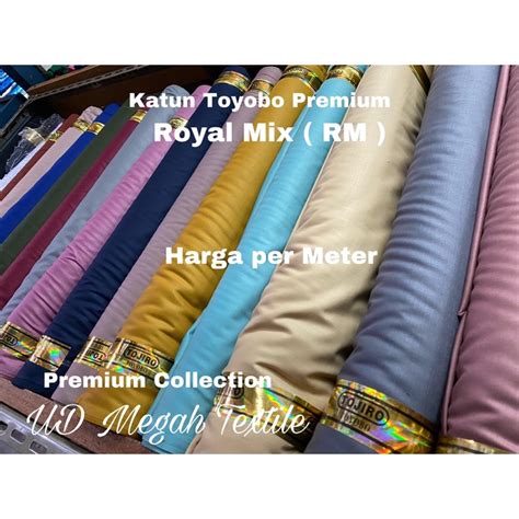 Jual Harga Per Meter Kain Katun Cotton Polos Toyobo Royal Mix