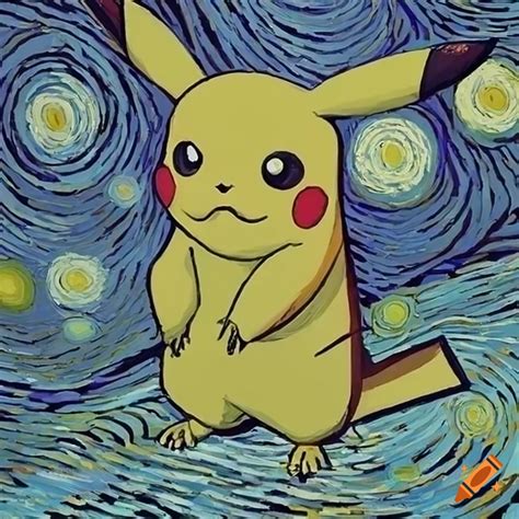 Vincent Van Gogh Inspired Painting Of Pikachu On Craiyon