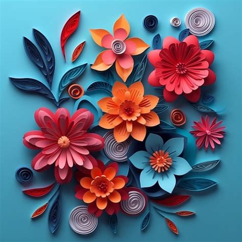 Premium Photo Vibrant Blossoms A Kaleidoscope Of Paper Flower Art And