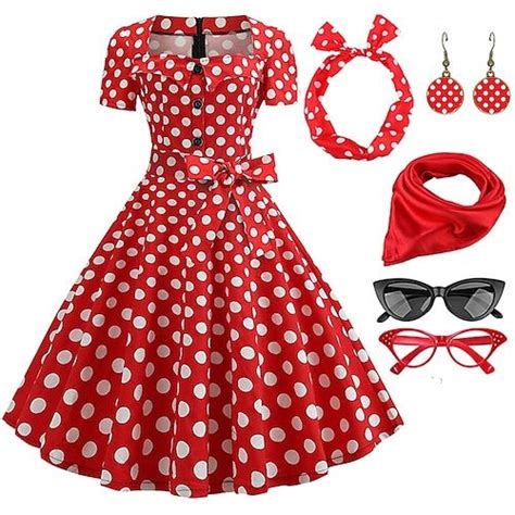 Polka Dots Retro Vintage S A Line Dress Swing Dress Flare Dress