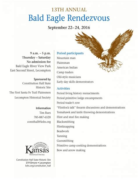 Bald Eagle Rendezvous Sept 22 24 Lecompton Kansas