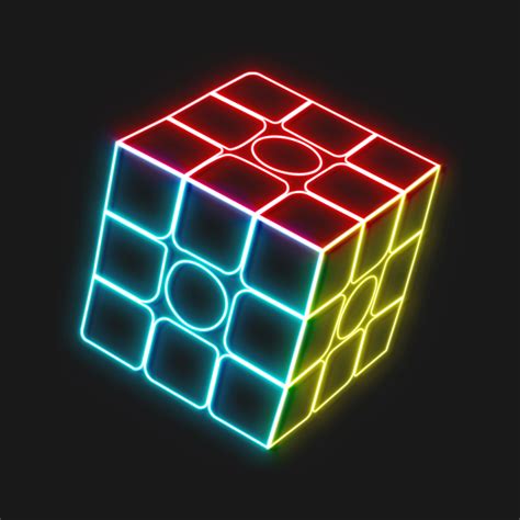 Neon Cube Rubiks Cube Inspired Design For People Who Know How To