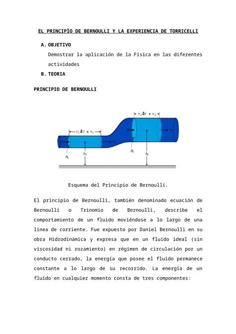 DOCX El principìo de Bernoulli y la experiencia de Torricelli