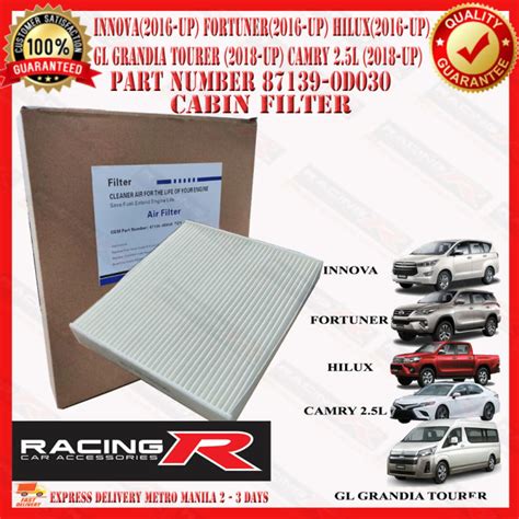 Toyota Cabin Filter 87139 0d030 Fitted For Toyota Innova 2016 To 2021