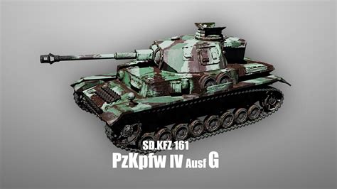 3D model Panzer 4 - PzKpfw IV - Ausf G - Camouflage Livery VR / AR / low-poly | CGTrader