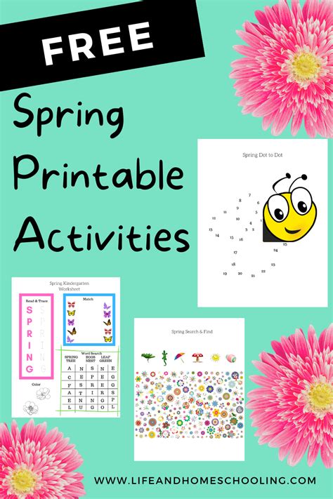 Free Spring Themed Kindergarten Printable Worksheets Homeschool