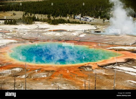 Grand Prismatic Pool Yellowstone National Park Wyoming Stock Photo Alamy