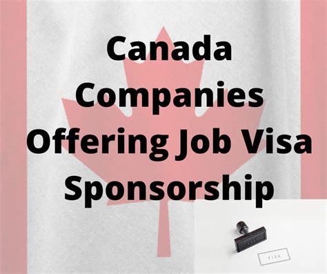 Canada Companies That Offer Job Visa Sponsorship January