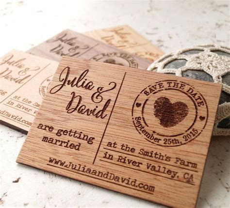 Save The Date Magnets Rustic Wedding Save The Dates Wooden Etsy