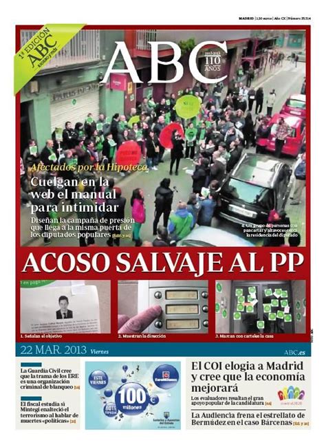 La Portada De ABC Del 22 De Marzo Portadas Portadas De Diarios Abc