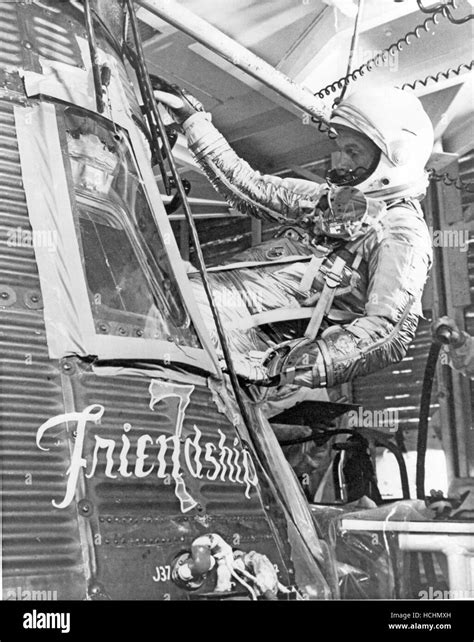 Astronaut John H Glenn Jr Enters The Friendship Spacecraft During