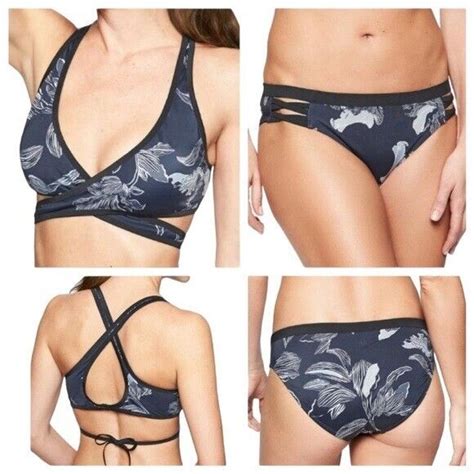 Athleta Fiore Wrap Bikini Strappy Bottoms Upf Wom Gem