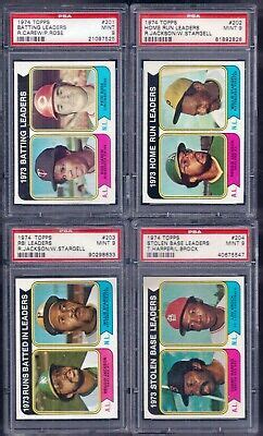 PSA 9 1974 Topps 202 1973 Home Run Leaders Reggie Jackson Willie