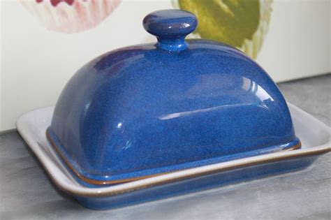 Imperial Blue Butter Dish By Denby Classic English Style Butter Dish Denby Pottery English