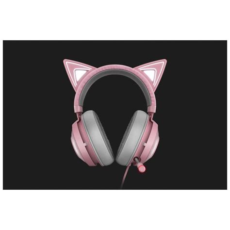 Razer Kraken Kitty Edition Rosa Y Gris Auriculares Gaming Con Orejitas