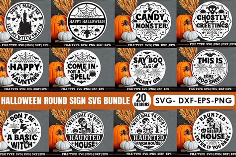 Halloween Round Sign Svg Bundle Graphic By Moslem Graphics Creative