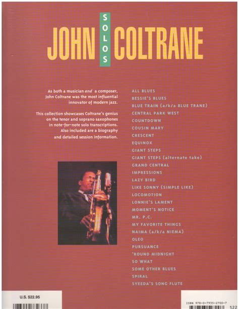 JOHN COLTRANE SAXOPHONE SOLOS