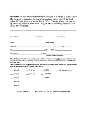 Fillable Online New Member Registration Form St Joseph Parish