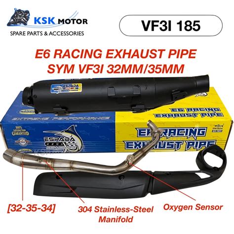 Racing Exhaust SYM VF3I 32mm 35mm E6 ESPADA Cutting Standard Exhaust