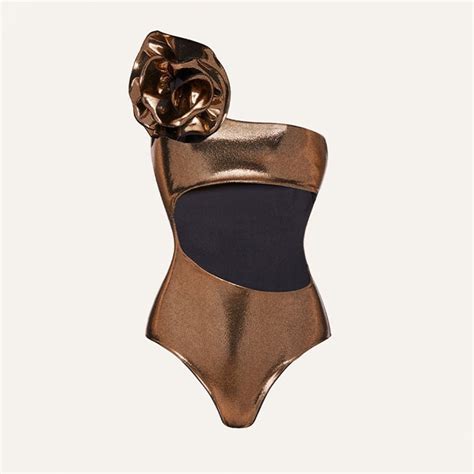 HHH One Piece Swimsuit Three Dimensional Flower Halter Cut Out Sexy Swimsuit Hot