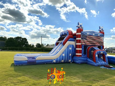 Old Glory Double Lane Combo WET Or DRY Bella S Bouncies Inflatable