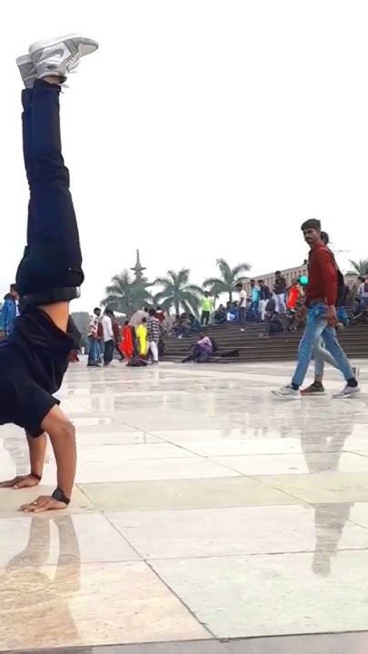 Handstand Pushup With Public Reaction In Noida Shorts Reaction Park