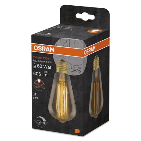 Bec LED Vintage Decorativ Osram 1906 Edison Dimabil Filament E27