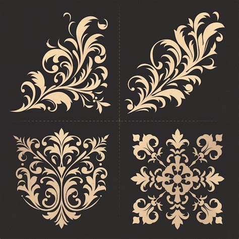 Premium Vector Classical Motifs With Symmetrical Shapes