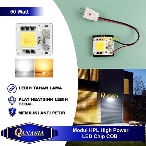 Jual Modul HPL High Power LED Chip Lampu Sorot COB 50W 220V AC Top