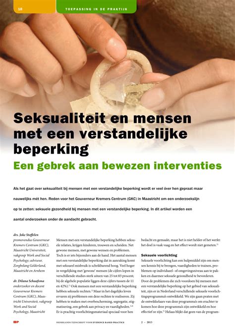 Pdf Seksualiteit En Mensen Met Een Verstandelijke Beperking