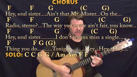 Hey Soul Sister Train Strum Guitar Cover Lesson With Chordslyrics Capo 4th Youtube