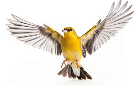 Premium Photo | Yellow Bird Spreading Wings