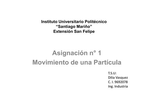 Movimiento De Una Particula PPT